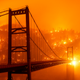 The Bidwell Bar Bridge as the Bear Fire burns in Oroville, California, on Wednesday, Sept. 9, 2020.
